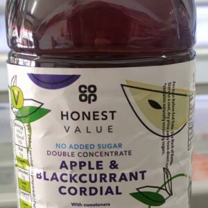 Co op Honest  Double Concentrate Apple & Blackcurrant Cordial
