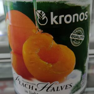 KRONOS PEACH HALVES IN SYRUP 820 G. EW
