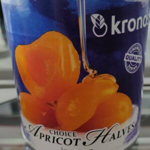 KRONOS APRICOT HALVES IN SYRUP 820 G. EW